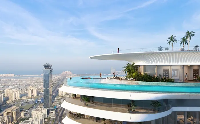 Infinity rooftop pool at Como Residences - Tohid Fetrat