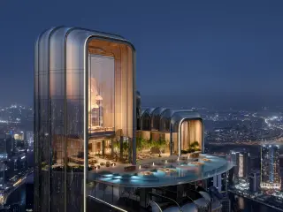 Architectural detail of Lumena Alta by Omniyat in Marasi Bay, Business Bay Dubai – presented by Tohid Fetrat