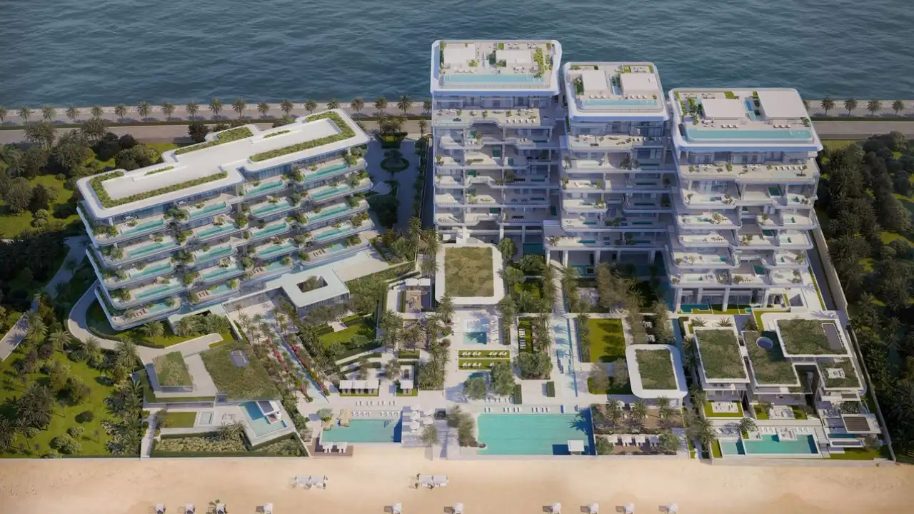 Orla Infinity by Omniyat — beachfront residential development on Palm Jumeirah featuring private pools, panoramic sea views, and modern resort-style living — presented by Tohid Fetrat.