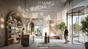 Avarra by Palace by Emaar — luxury hotel-style lobby and reception area with elegant design in Business Bay Dubai — presented by Tohid Fetrat.
