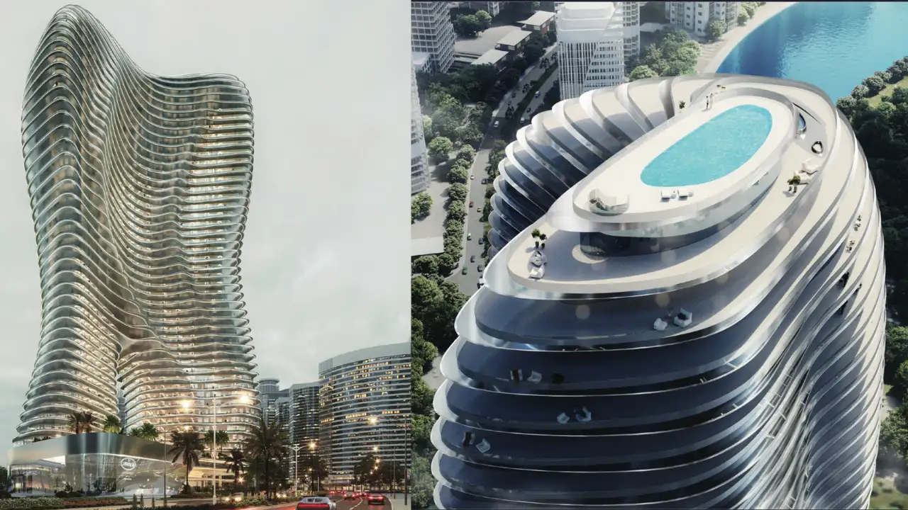Bugatti Residences by Binghatti — ultra-luxury architectural landmark in Dubai with flowing façade and automotive-inspired design — presented by Tohid Fetrat.
