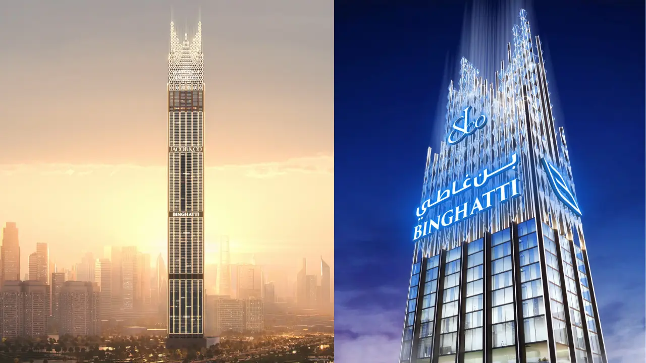 Burj Binghatti Jacob & Co Residences — record-breaking luxury tower in Dubai designed by Binghatti and Jacob & Co with a diamond-inspired crown — presented by Tohid Fetrat.