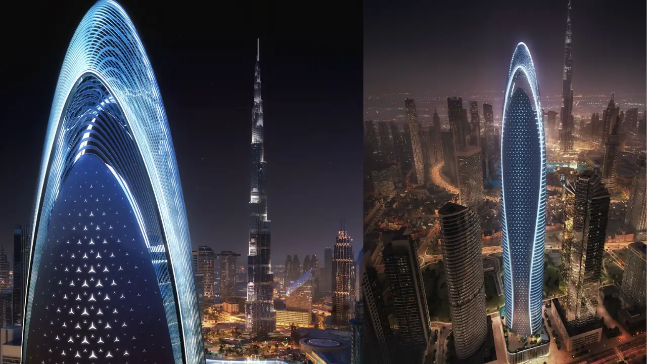 Mercedes-Benz Places by Binghatti — futuristic luxury tower in Downtown Dubai with aerodynamic design and smart living concept — presented by Tohid Fetrat.