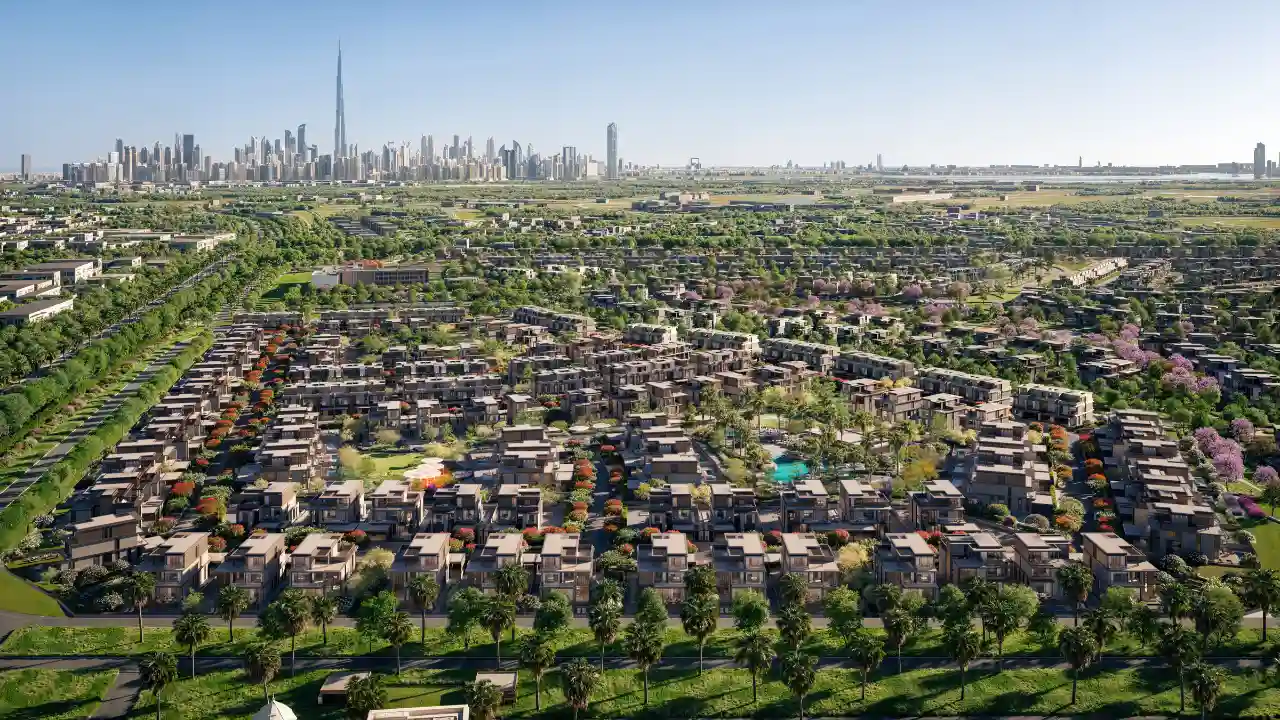 Nad Al Sheba Gardens by Meraas — premium villa community in Dubai offering lush greenery, family-friendly design, and skyline views including Burj Khalifa — presented by Tohid Fetrat.