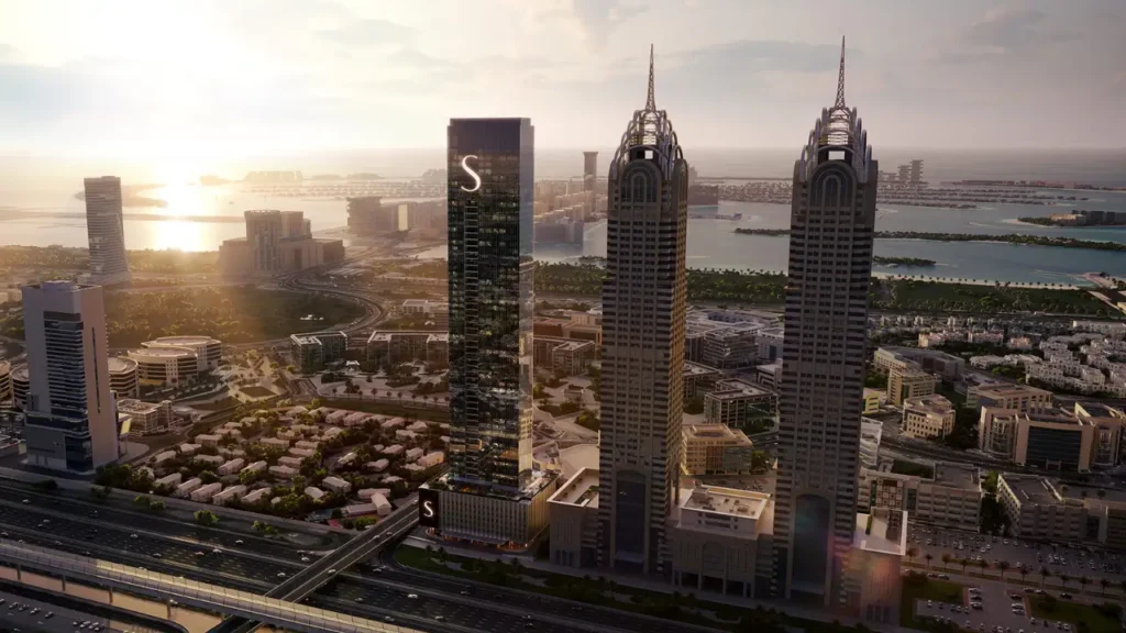 Sobha Developer Dubai – The S Tower by Sobha Realty overlooking Palm Jumeirah and Dubai skyline