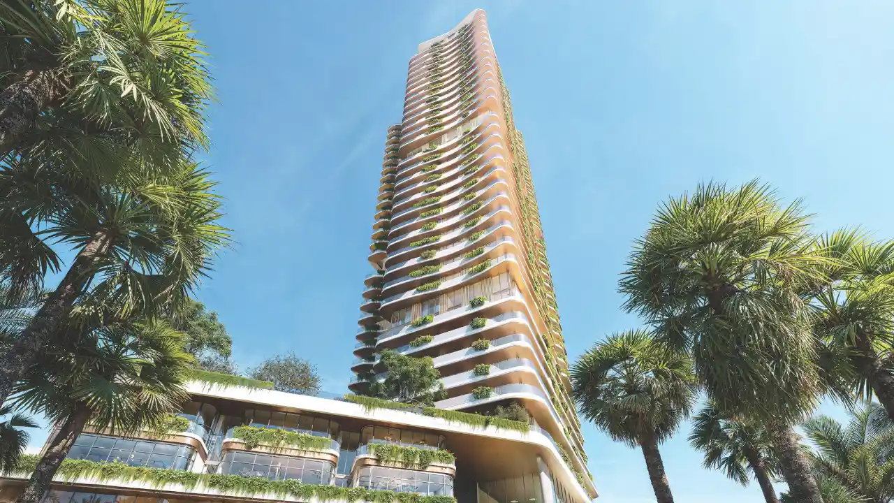 The Mural by Beyond in Dubai – architectural landmark tower with organic design, lush greenery, and modern luxury living, presented by Tohid Fetrat.