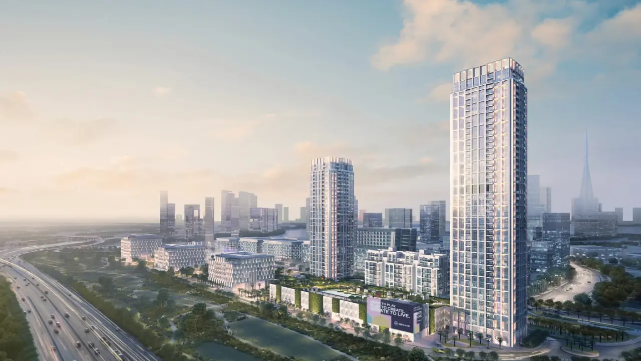 Design Quarter at d3 by Meraas — premium residential towers in Dubai Design District with skyline and Burj Khalifa views — presented by Tohid Fetrat.