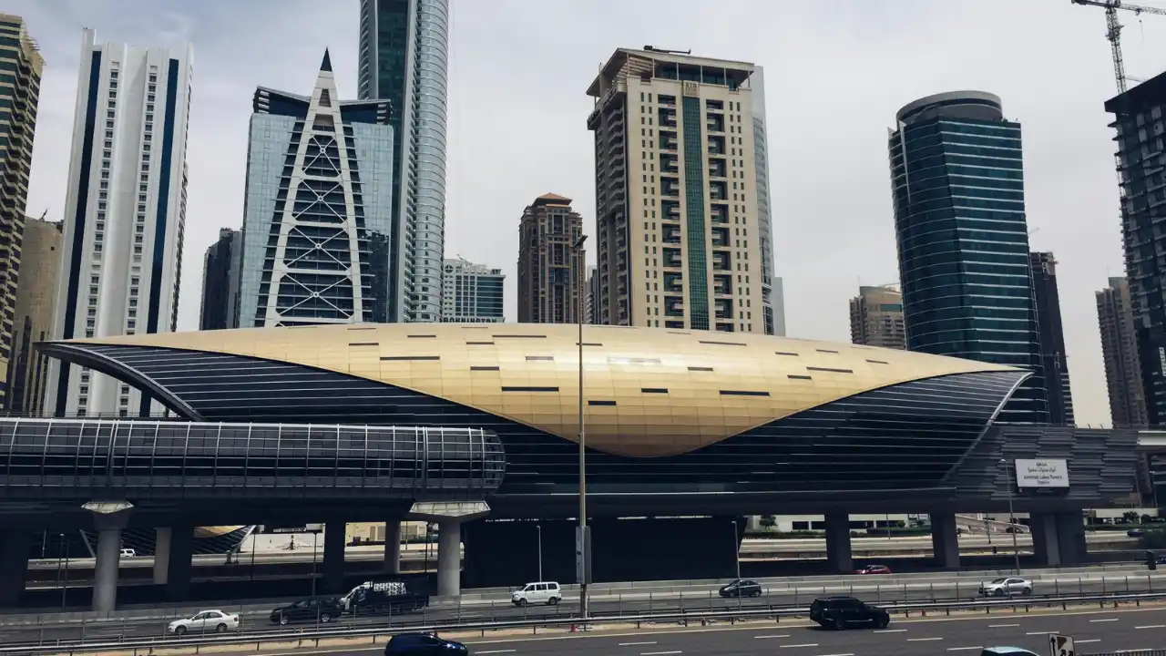 Modern Dubai Metro Blue Line station architecture rendering in Dubai - Presented by Tohid Fetrat