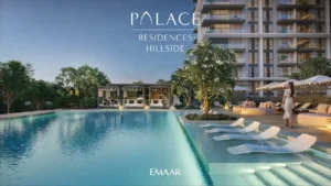 Palace Residences Hillside by Emaar — luxury infinity pool and cabanas surrounded by greenery in Dubai Hills Estate — presented by Tohid Fetrat.