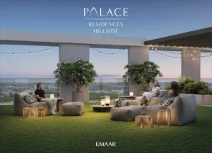 Palace Residences Hillside by Emaar — luxury rooftop lounge with sunset views over Dubai Hills Estate — modern lifestyle presented by Tohid Fetrat.