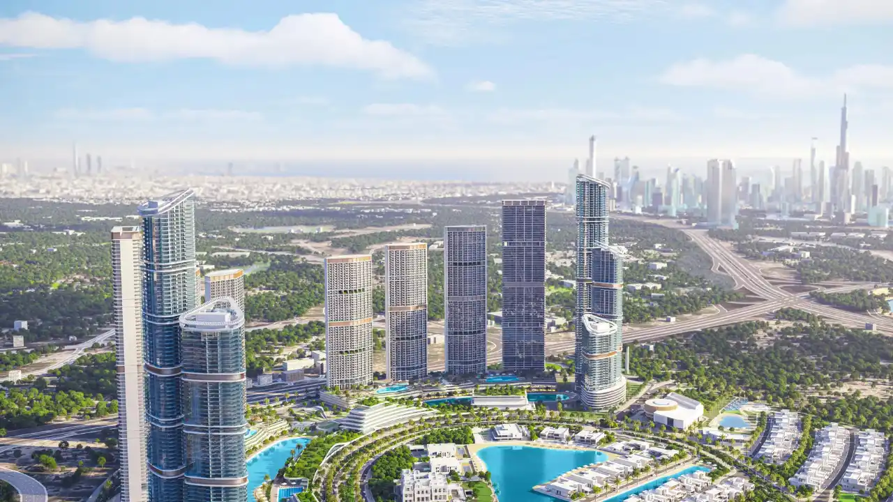 Sobha Hartland 2 — luxury waterfront community in Dubai featuring modern towers, villas, and crystal lagoons — presented by Tohid Fetrat.