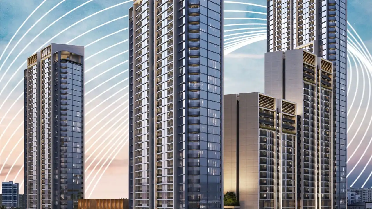 Sobha Orbis Dubai — modern high-rise residential towers with elegant glass façades and luxury apartments — presented by Tohid Fetrat.