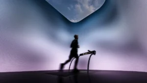 Gym and wellness space at Haus of Tenet by IRTH in Business Bay, Dubai, featuring a futuristic fitness environment with immersive lighting, advanced equipment, and a refined atmosphere for modern urban wellness, presented by Tohid Fetrat