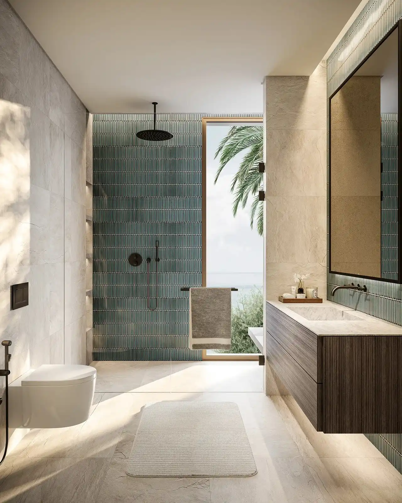 Bay Villas Semi Detached Villas Type A bathroom option 1 modern interior design Island B Dubai Islands Presented by Tohid Fetrat