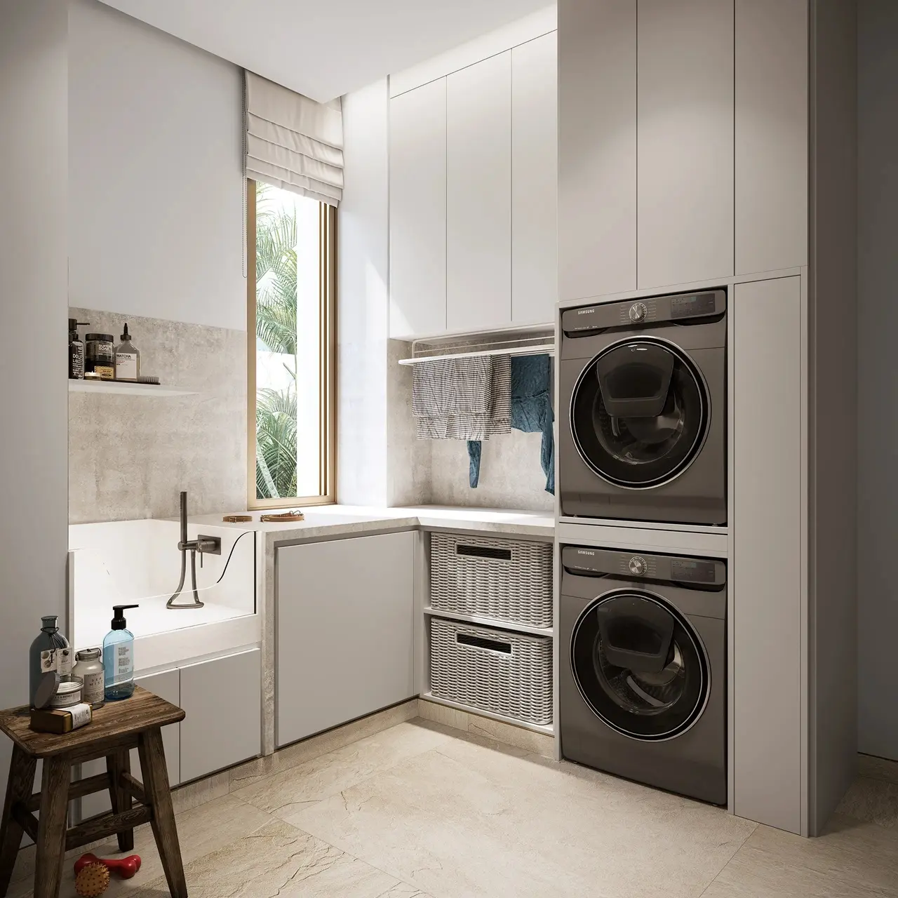 Bay Villas Semi Detached Villas Type A pet area with laundry and grooming space Island B Dubai Islands Presented by Tohid Fetrat