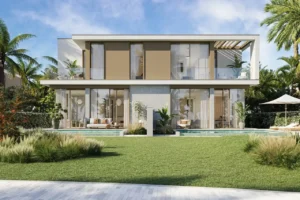 Bay Villas Semi Detached Villas Type B exterior modern architecture private garden pool Island B Dubai Islands Presented by Tohid Fetrat