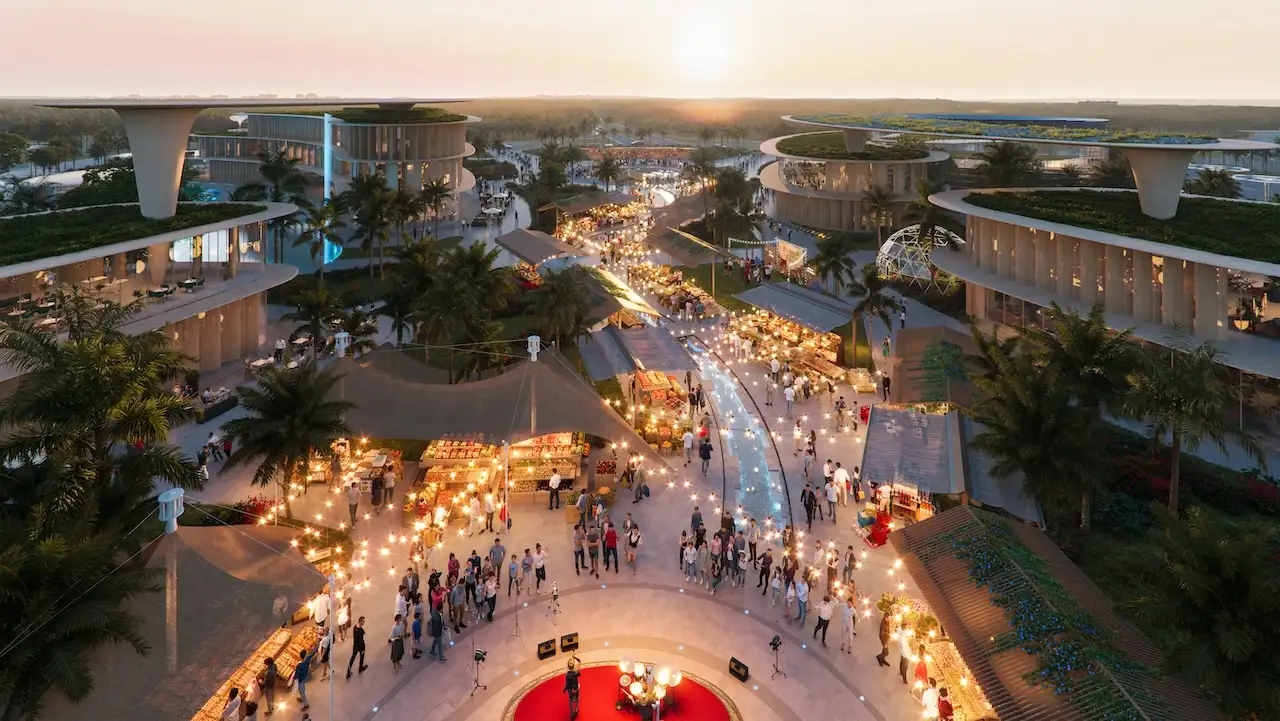 Antigua at DAMAC Islands 2 community market plaza evening lifestyle destination Dubai Presented by Tohid Fetrat