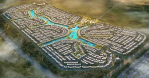 Barbados at DAMAC Islands 2 aerial masterplan lagoon community layout Dubai Presented by Tohid Fetrat