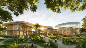 Barbados at DAMAC Islands 2 community clubhouse garden landscaped social space Dubai Presented by Tohid Fetrat