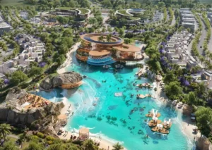 Bermuda at DAMAC Islands 2 lagoon clubhouse waterfront with crystal lagoon and leisure amenities community setting Dubai Presented by Tohid Fetrat