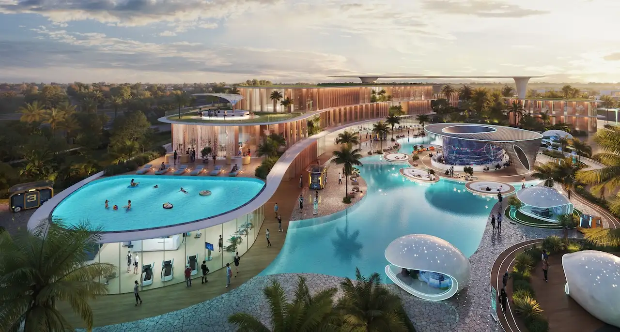 Mauritius at DAMAC Islands 2 lagoon leisure complex with waterfront pools modern architecture and social lifestyle spaces Dubai Presented by Tohid Fetrat