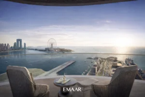 Emaar Beachfront panoramic sea view terrace lifestyle Dubai Presented by Tohid Fetrat