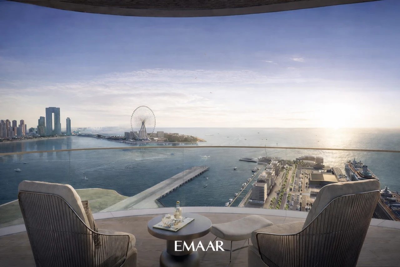 Emaar Beachfront panoramic sea view terrace lifestyle Dubai Presented by Tohid Fetrat
