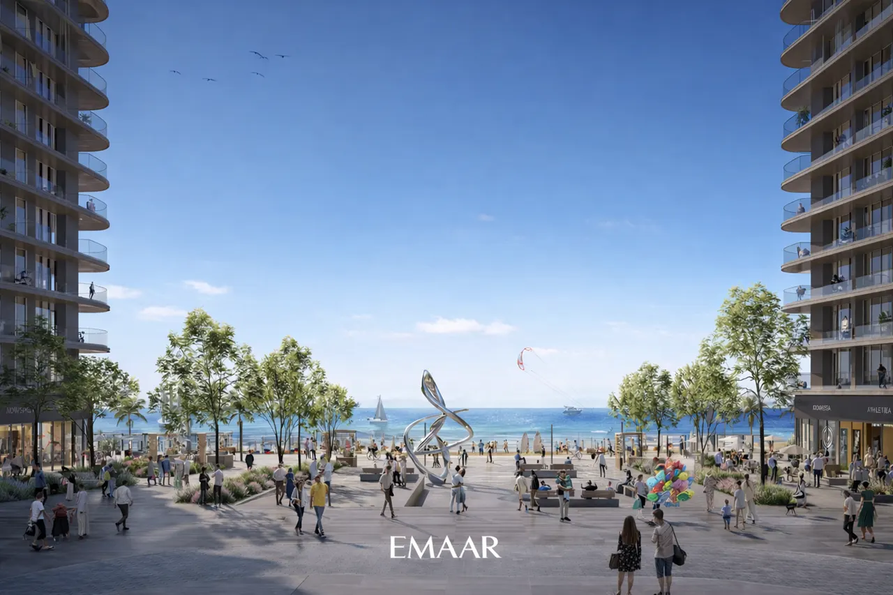 Emaar Beachfront waterfront promenade lifestyle Dubai Presented by Tohid Fetrat