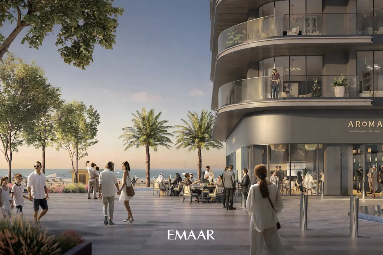 Emaar Beachfront waterfront retail lifestyle Dubai Presented by Tohid Fetrat