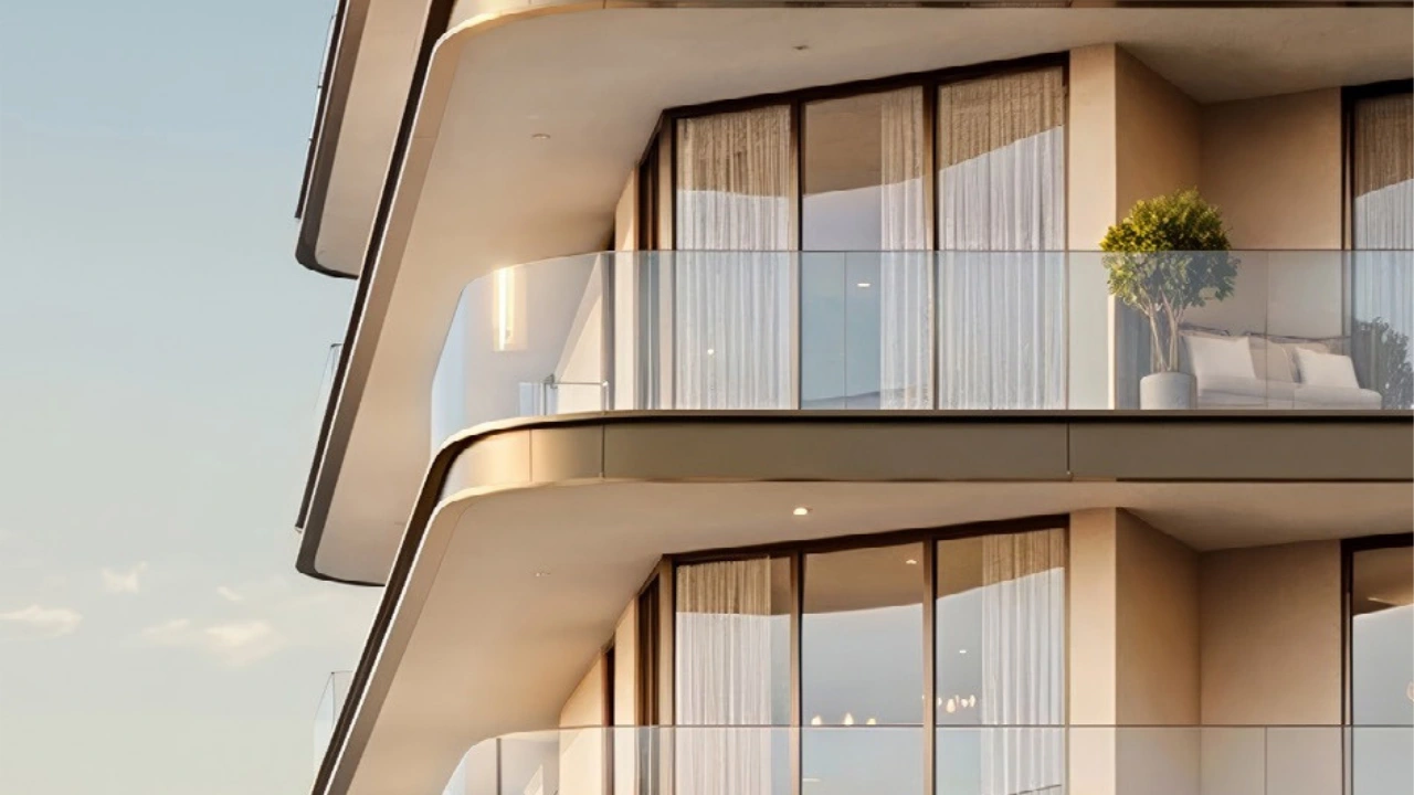 Fior 1 at Rashid Yachts & Marina by Emaar modern curved balconies with glass railings and contemporary facade design, Dubai - Presented by Tohid Fetrat