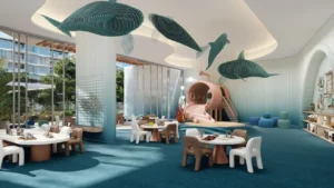 Palm Central Frond M Residences at Palm Jebel Ali indoor kids playroom with creative play area Dubai - Presented by Tohid Fetrat