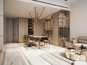 Sea Cliff Residence kitchen dining interior Dubai Islands Dubai Presented by Tohid Fetrat