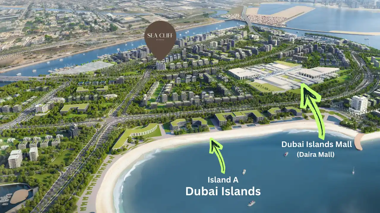 Sea Cliff Residence location masterplan Dubai Islands Dubai Presented by Tohid Fetrat