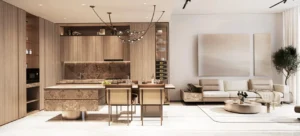 Sea Cliff Residence open plan living kitchen Dubai Islands Dubai Presented by Tohid Fetrat