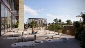 Sea Cliff Residence outdoor yoga deck Dubai Islands Dubai Presented by Tohid Fetrat