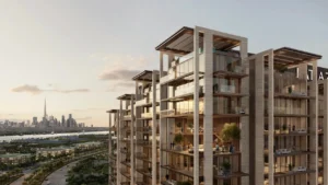 Sea Cliff Residence sunset facade view Dubai Islands Dubai Presented by Tohid Fetrat