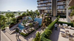 Sea Cliff Residence terrace pool landscape Dubai Islands Dubai Presented by Tohid Fetrat