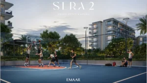 Sera 2 at Rashid Yachts Marina outdoor basketball court sports facility waterfront community context Dubai Presented by Tohid Fetrat