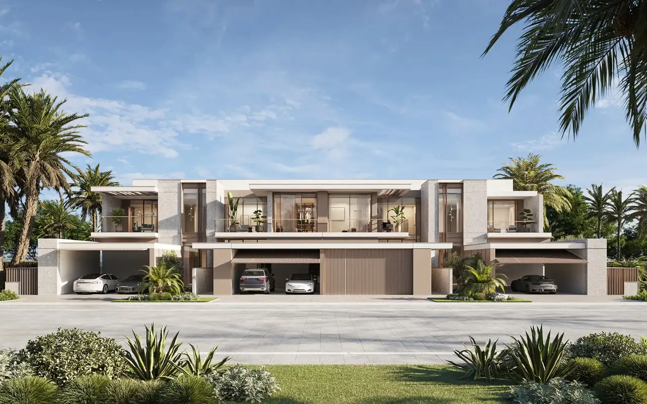 Townhouses Type B 4-plex street facade modern architecture Island B Dubai Islands Presented by Tohid Fetrat