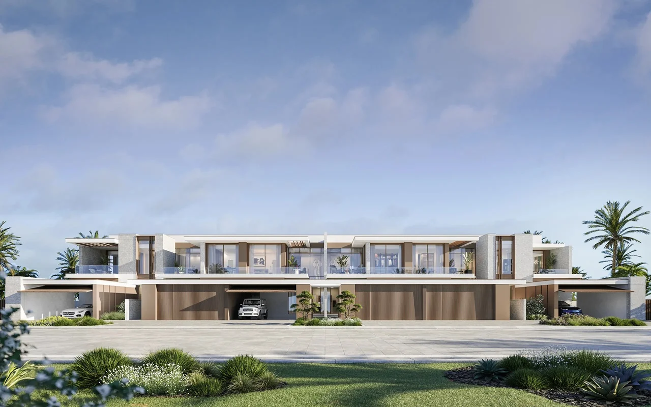 Townhouses Type B 6-plex front elevation modern residences Island B Dubai Islands Presented by Tohid Fetrat