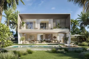 Waterfront Villas Type A exterior private garden pool view Island B Dubai Islands Presented by Tohid Fetrat