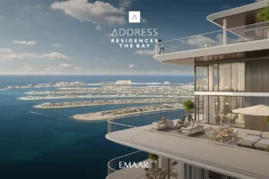 Address Residences The Bay at Emaar Beachfront by Emaar sky terrace with panoramic Palm Jumeirah and Gulf views in Dubai Presented by Tohid Fetrat