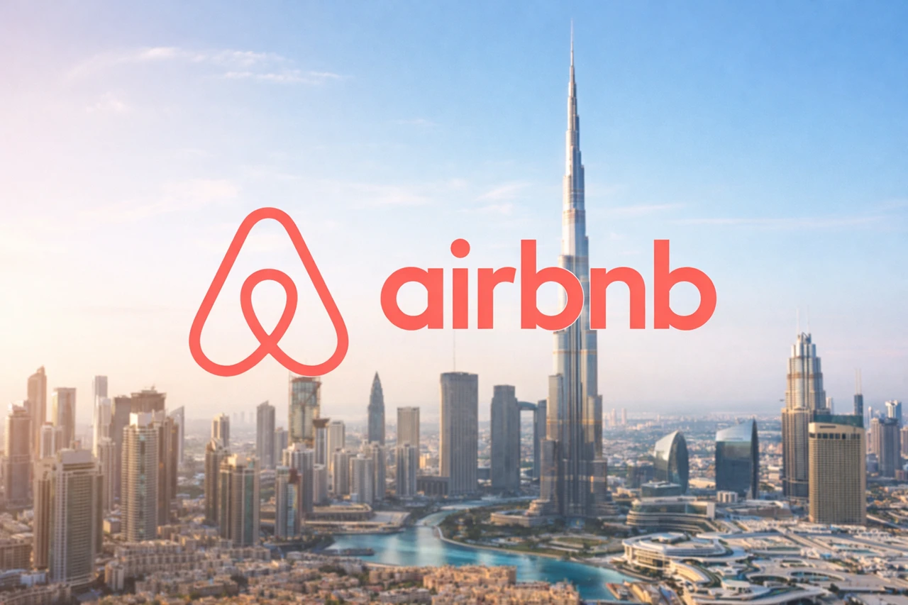 Airbnb property insurance concept with Dubai skyline and Burj Khalifa in Downtown Dubai highlighting short term rental investment Presented by Tohid Fetrat