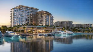 Aurea waterfront residences exterior at Rashid Yachts & Marina in Mina Rashid, Dubai - Presented by Tohid Fetrat