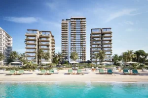 beachfront residential towers view at Bay Grove Residences on Dubai Islands Island B in Dubai presented by Tohid Fetrat