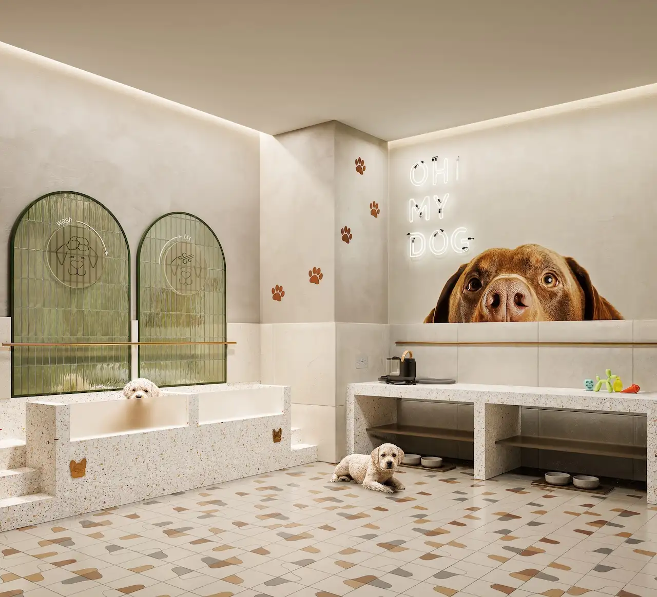 pet care room at Bay Grove Residences on Dubai Islands Island B in Dubai presented by Tohid Fetrat