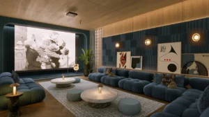 Private cinema room at Bay Grove Residences Phase 1 Dubai Islands Island B Presented by Tohid Fetrat