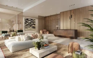 residents lounge and reception area at Bay Grove Residences Phase 3 Dubai Islands Island B Presented by Tohid Fetrat