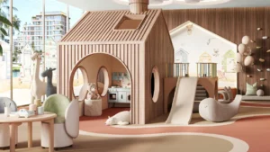 Kids club indoor play area at Bay Grove Residences Phase 4 Dubai Islands Island B. Presented by Tohid Fetrat