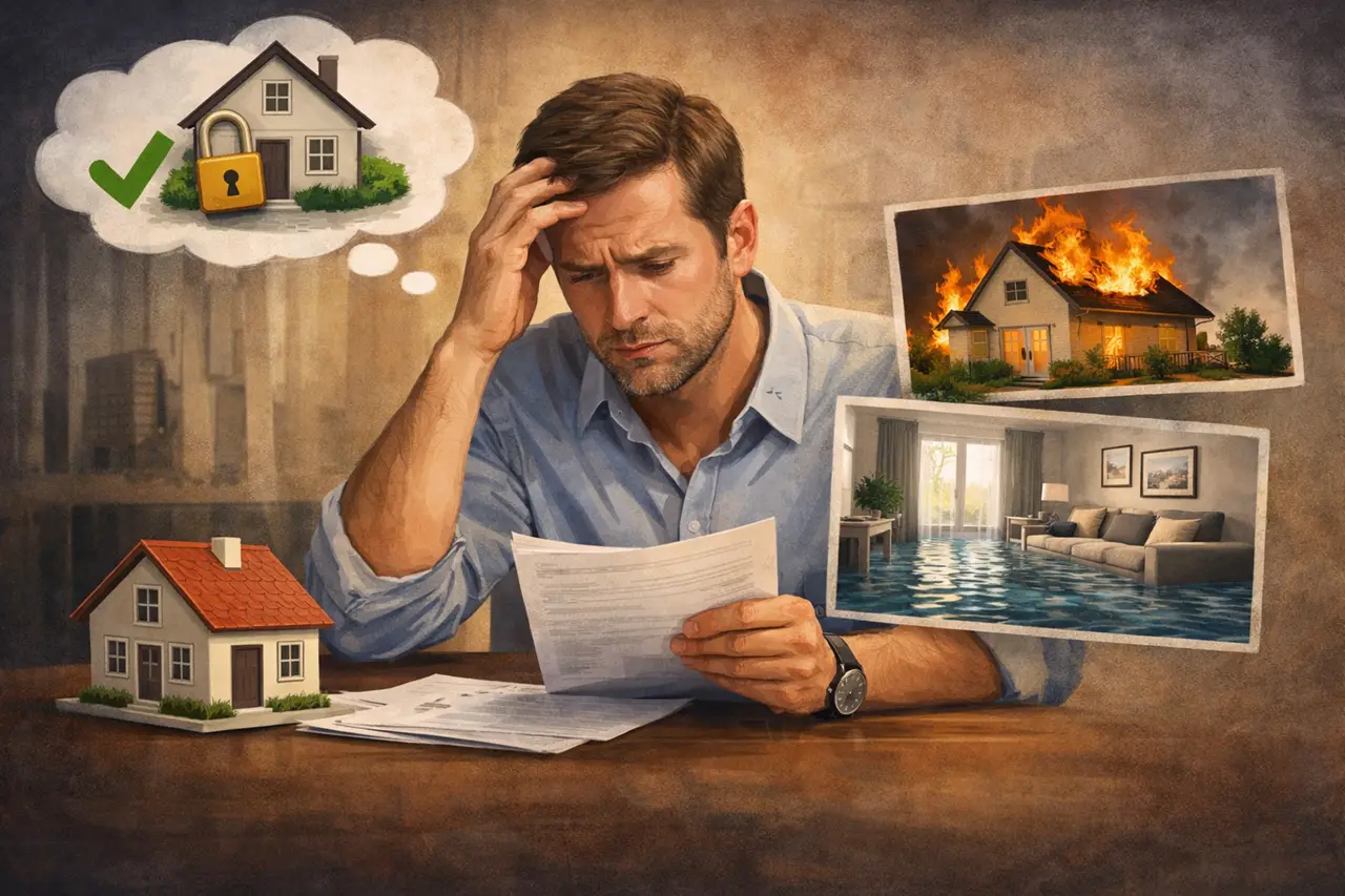 Building insurance vs home insurance in Dubai and common mistakes property buyers make showing coverage confusion fire damage and water risks Presented by Tohid Fetrat